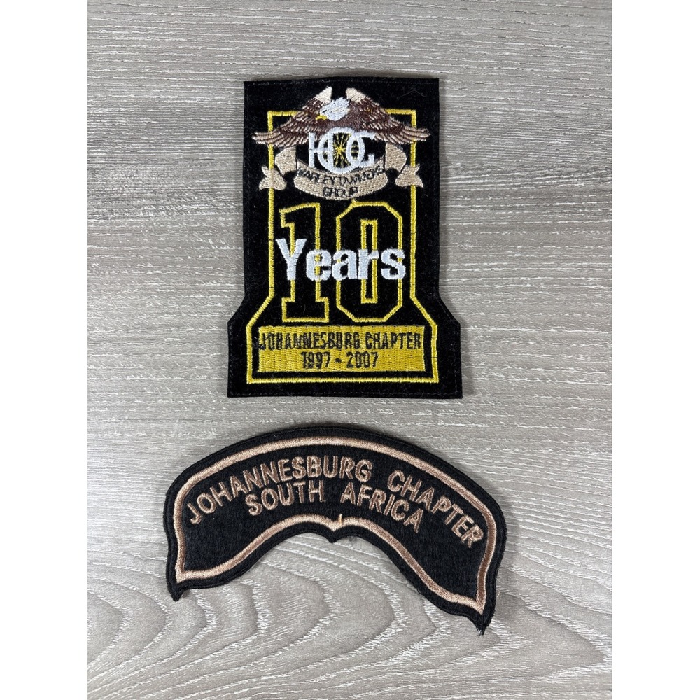 Harley Davidson HOG Johannesburg South Africa 10 Years Patch Set 1997-2007 Biker